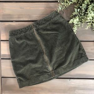 American Apparel corduroy army green skirt